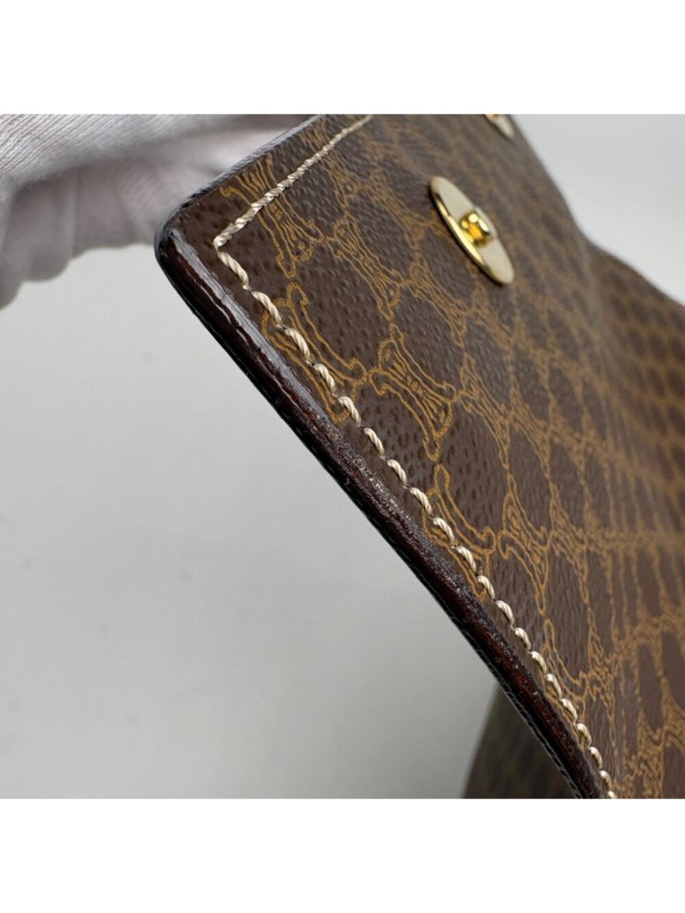 Celine Macadam Shoulder Bag Circle Logo Brown - Picture 7 of 11